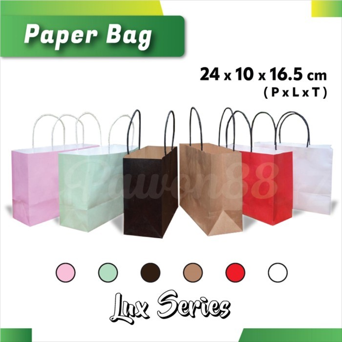 

Paper Bag - Paperbag Polos - PUTIH - 24x10x16.5 cm (20 pcs)