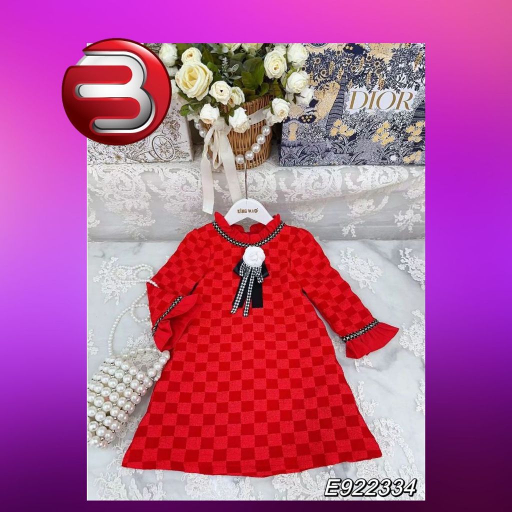 BARAKOO-DRESS KING KID ANAK PEREMPUAN IMPORT PREMIUM E-922334