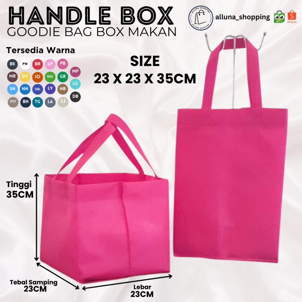 

Tas Handle Box / Tas Spunbond / Goodie bag Box makan