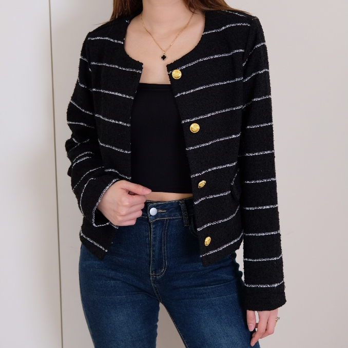 SUETERCLOTH - Sofia Tweed Blazer / Atasan Tweed Blazer / Blazer Wanita Berbahan Tweed / Blazer Top K