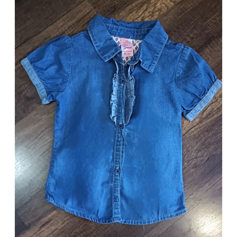 Preloved baju kemeja anak merk Guess Los Angeles size 2T