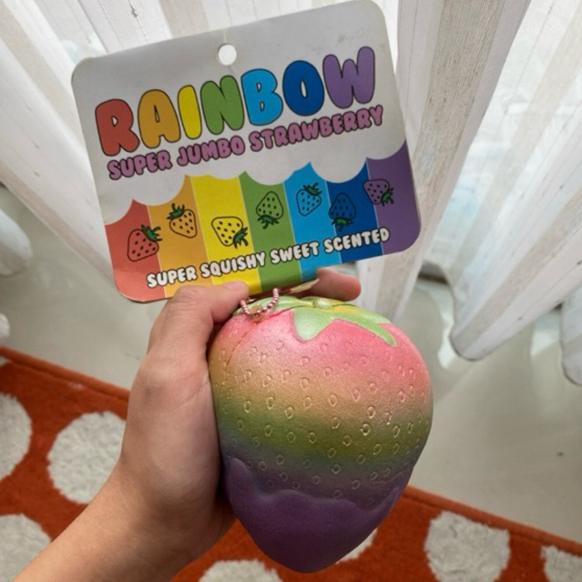 Squishy Punimaru Jumbo Rainbow Strawberry (RARE) Original