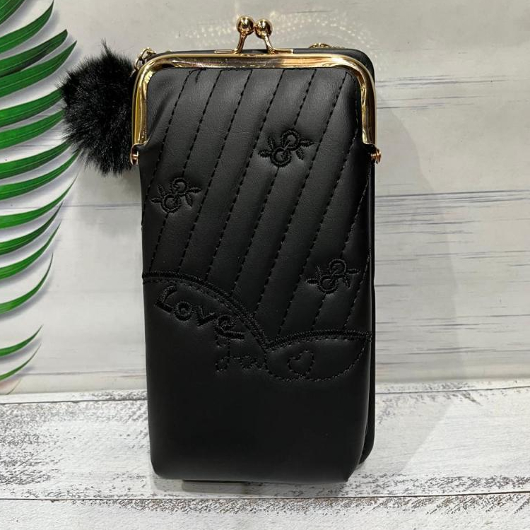 Tas mini slempang hp  wanita behel resleting