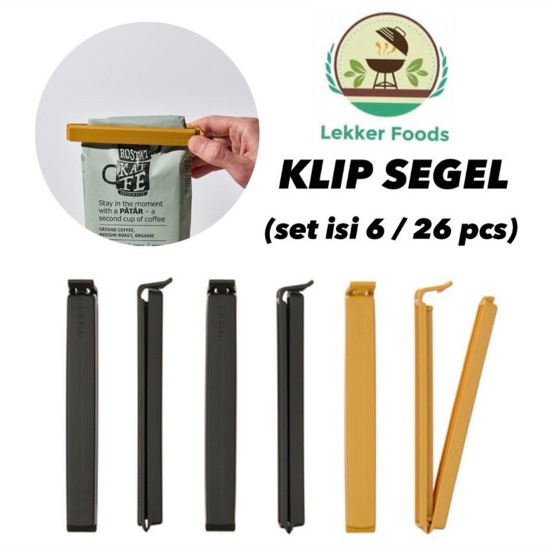 Klip Segel Penutup Plastik Bevara (set isi 6/26)