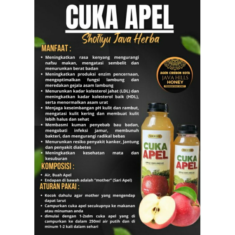 

Cuka Apel 250ml Shofiyu Java Herba