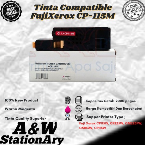 Toner Catridge Fuji Xerox Compatible CP115W CP225W CM115W Magenta ( Merah ) For Fuji Xerox CP115W, C
