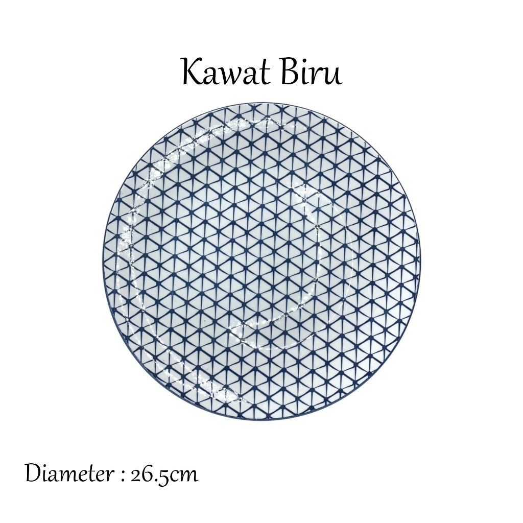 Ay00 HHS Piring Makan Keramik Piring Jepang Piring Makan Jepang Motif Bulat/Motif Jepang