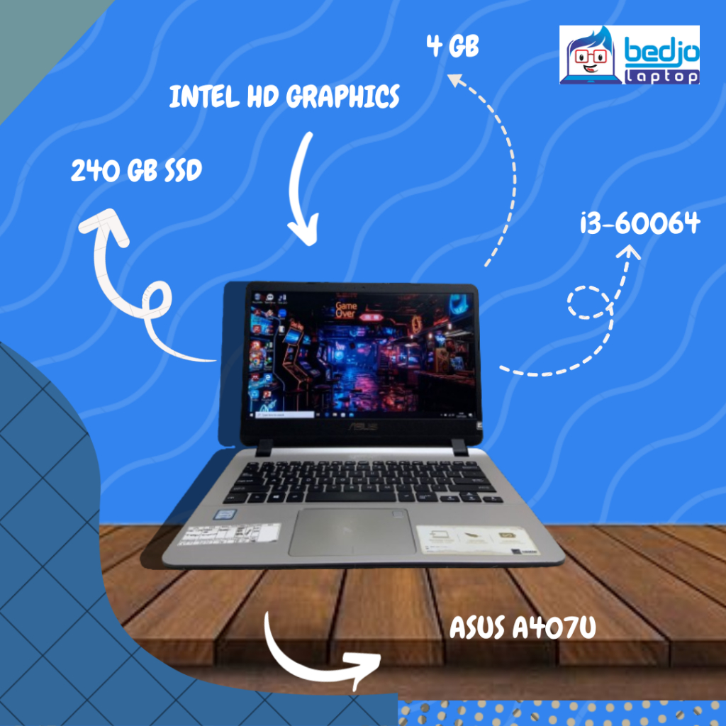 TERMURAH, Beli laptop bekas, Laptop Asus , Asus A407U,  I3-60064