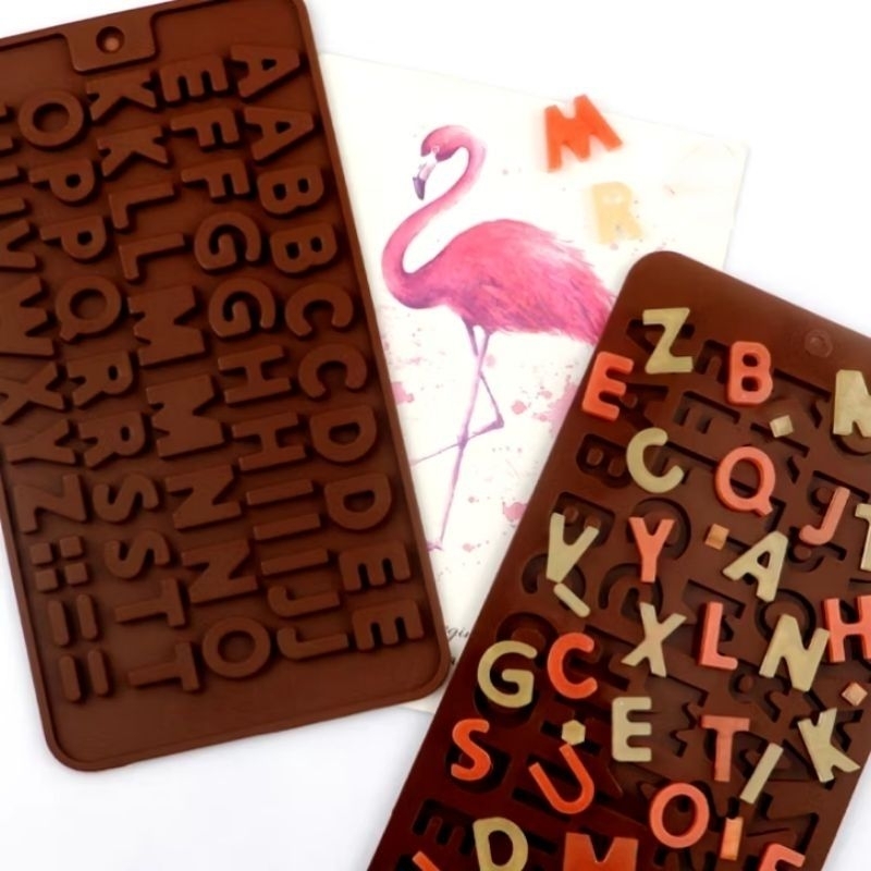 Cetakan silikon huruf abjad / dekorasi alat baking tools / cetakan huruf silikon