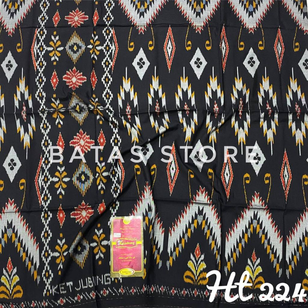 SARUNG KETJUBUNG GOYOR HITAM SARUNG ATBM JAHIT TENGAH