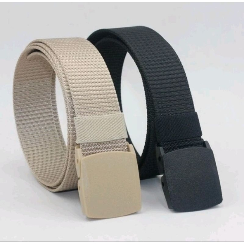 Ikat Pinggang Pria Kanvas Gesper Cowok Bahan Nylon Men Belt Anti Metal Detector