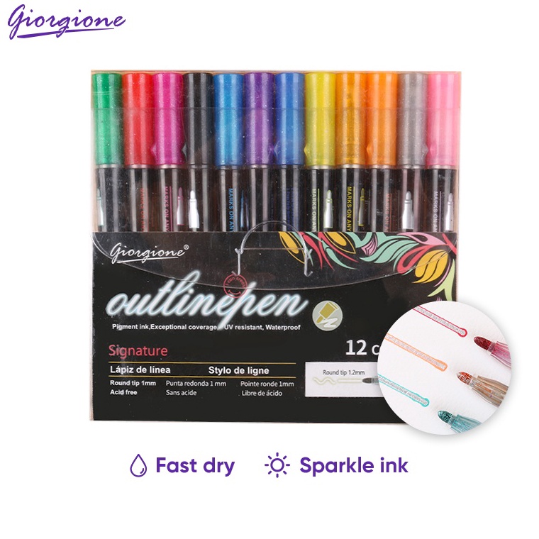 

Giorgione Shiny Marker Pen Spidol Garis Besar Garis Ganda GOL KODE X3D3