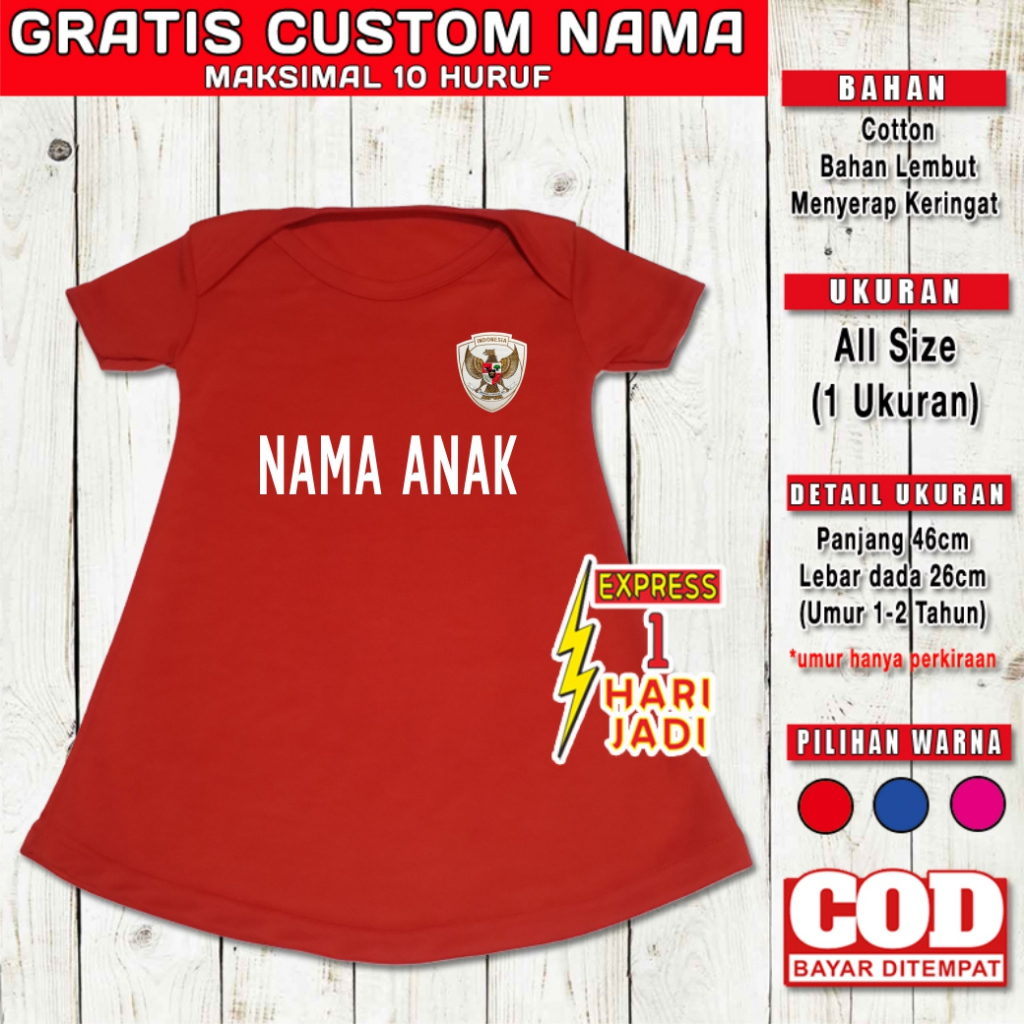 Dress Anak Perempuan Bola INDONESIA GRATIS CUSTOM ANAK Pakaian Bayi Baju Bola Anak Jersey Cewek