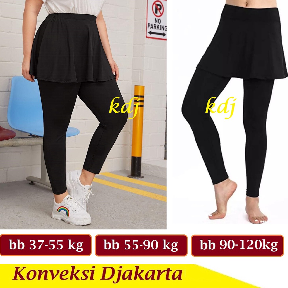 Celana Legging Rok Olahraga Wanita Senam Lari Zumba Bersepeda Ukuran STD dan JUMBO Rok Leging Lejing