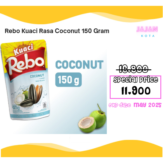 

Rebo Kuaci Rasa Coconut 150 / 140 Gram