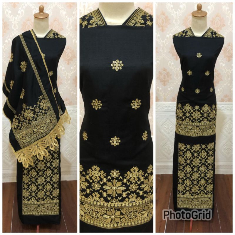 Bahan/Bakal Baju Kurung Bordir Set Selendang 233