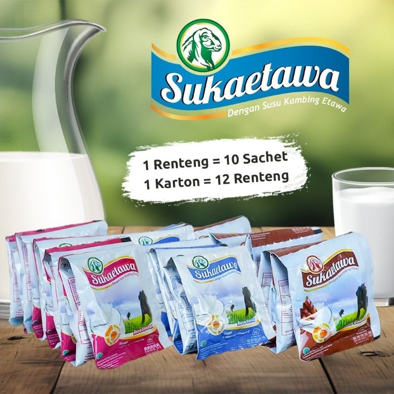 

Suka etawa Sachet Isi 10 Rasa Coklat, Vanilla, Stroberi