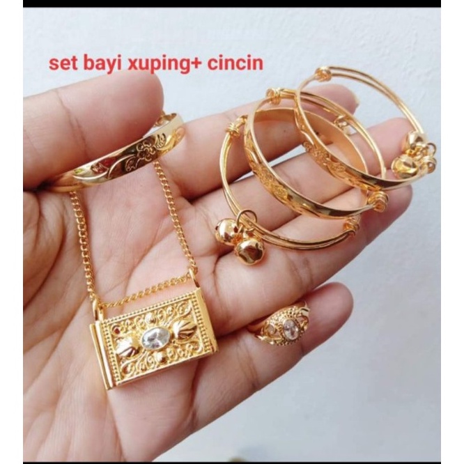 KODE U34A set gelang kalung bayi  cincin xuping 3 bulanan