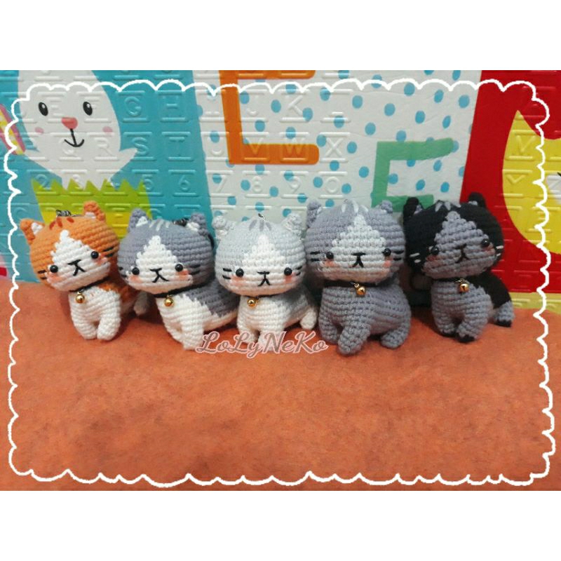 Boneka Amigurumi kucing/boneka rajut kucing/ganci kucing