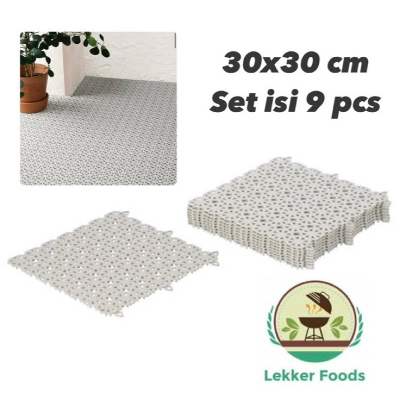 Dek Lantai Teras Balkon 30x30 cm Runnen (set isi 9)