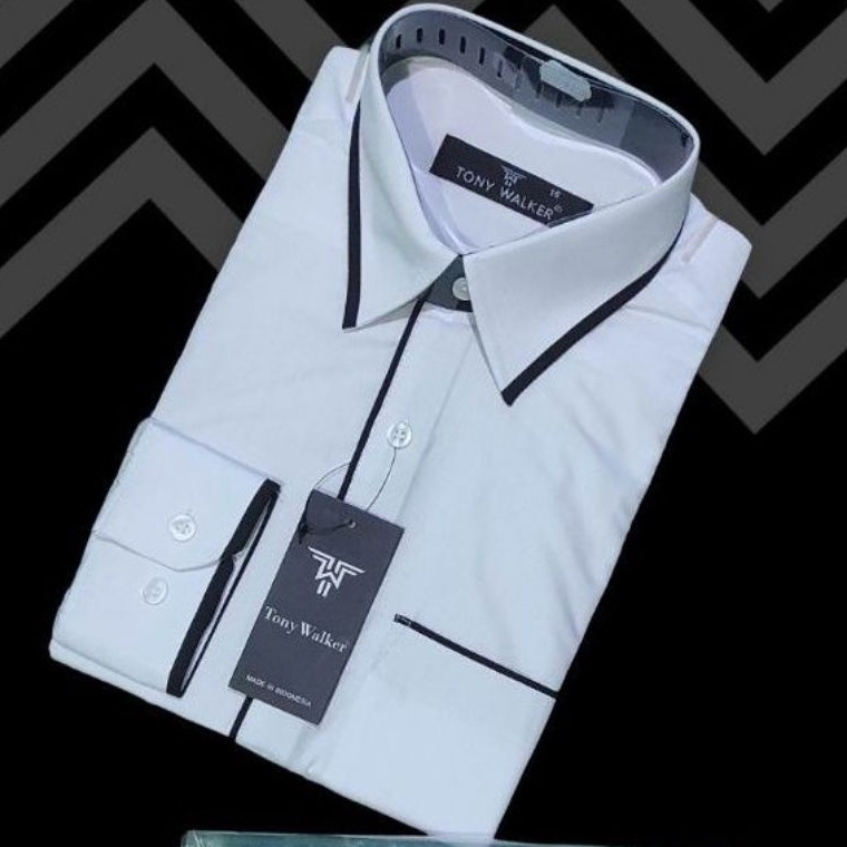 KODE J3G Kemeja Panjang TW Tony Walker Original Distro Premium Kemeja Polos Lis Kemeja Kantor Kemeja