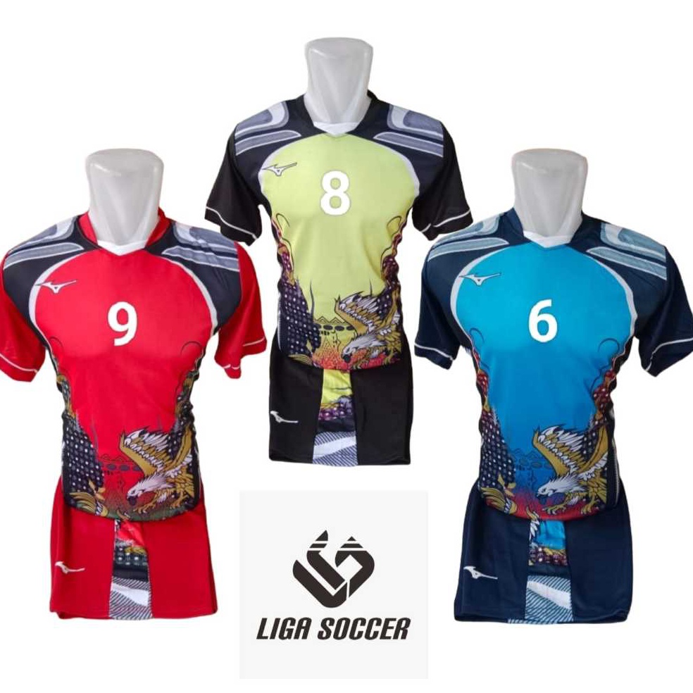 Setelan Voli lusinan jersy Voli Lusinan Bernomer Punggung Printing f A4I5