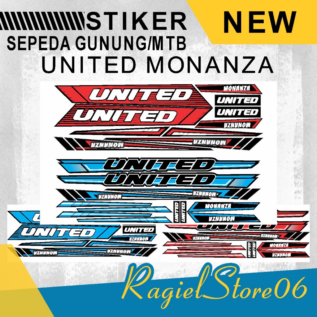 Stiker Sepeda Variasi MTB/GUNUNG Motif UNITED MONANZA Ragiel Store
