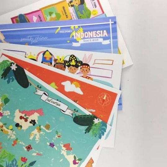 

Wah Kartu Pos Postcard Map Indonesia seri ke2