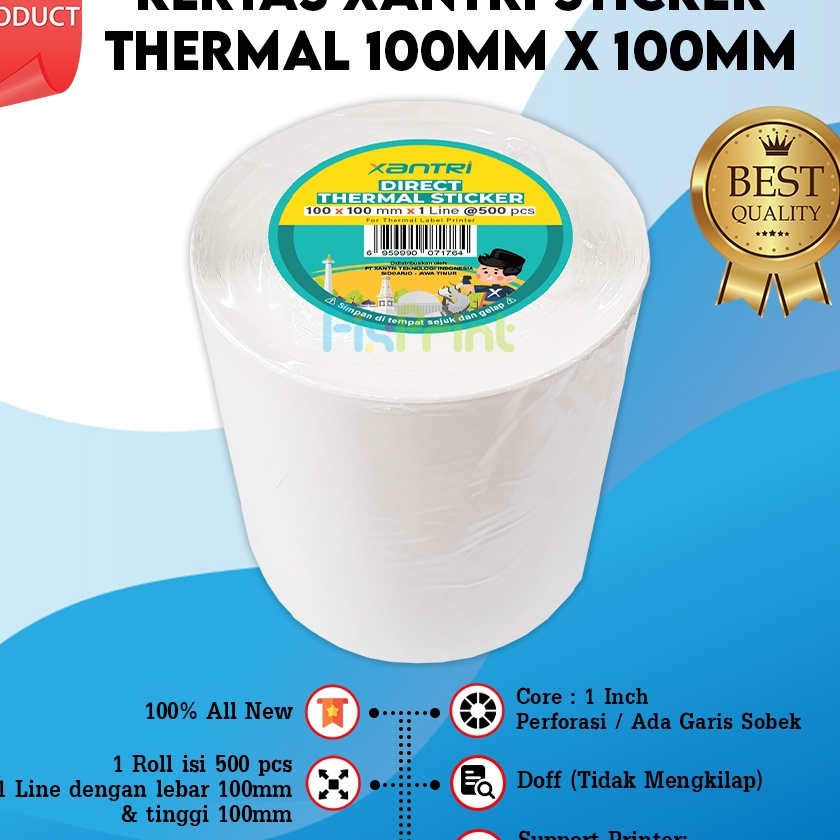 

KF7 Kertas Print Resi Pengiriman Label Printer Thermal Barcode 1x1 1x15 78x1 Roll 5pcs 3pcs