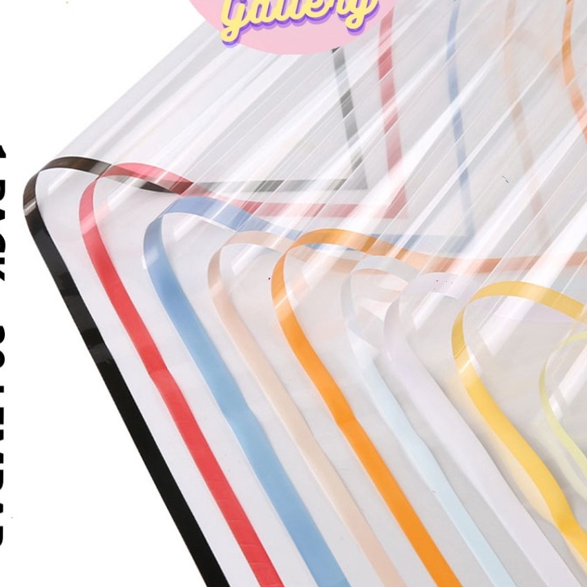 

KP8 1 PACK ISI 2 PCS Kertas Bunga Buket Transparan OPP List Warna Flower Wrapping Transparan Paper KB67