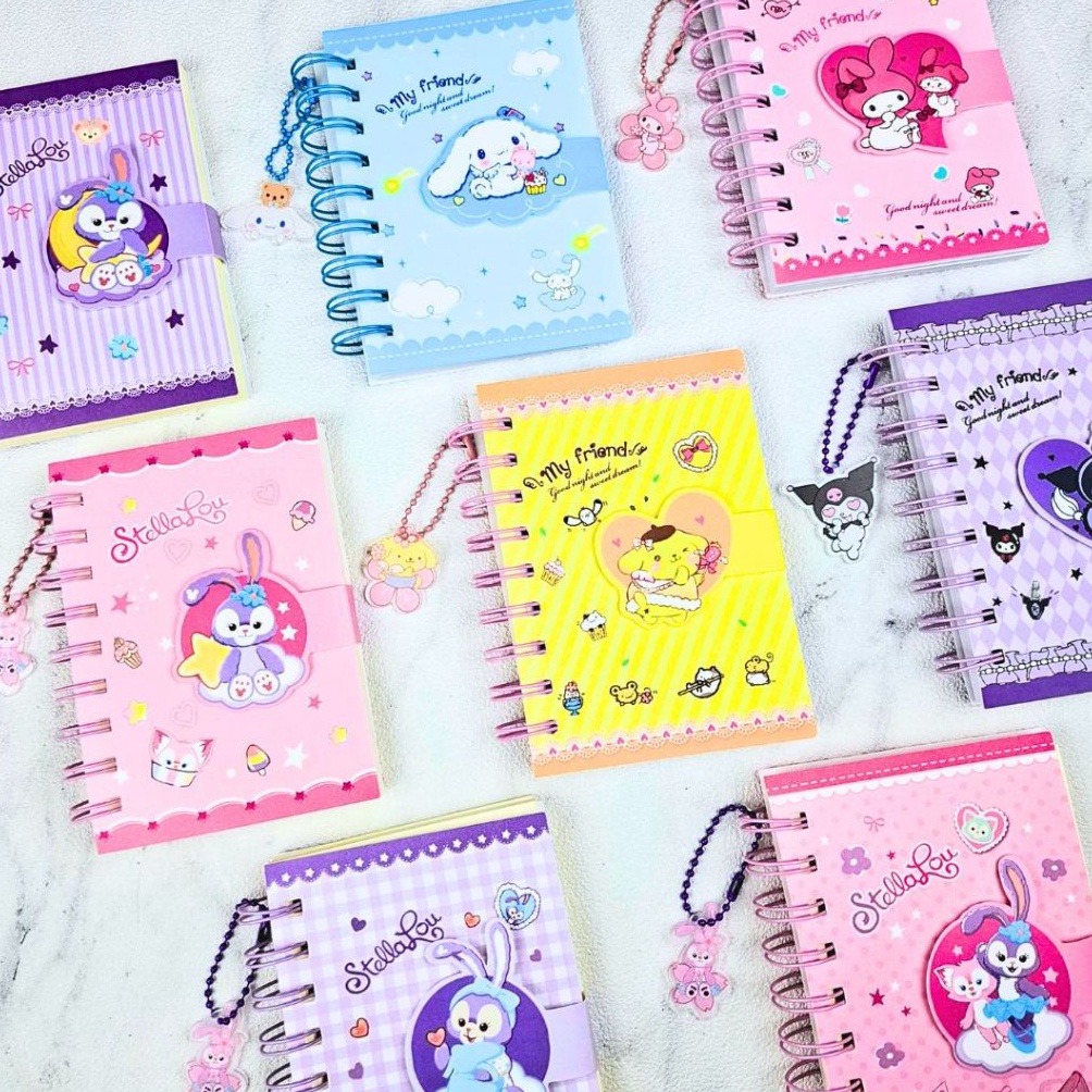 

HEBOH A7 SANRIO NOTEBOOK dengan Pengait Magnet dan Gantungan kunci