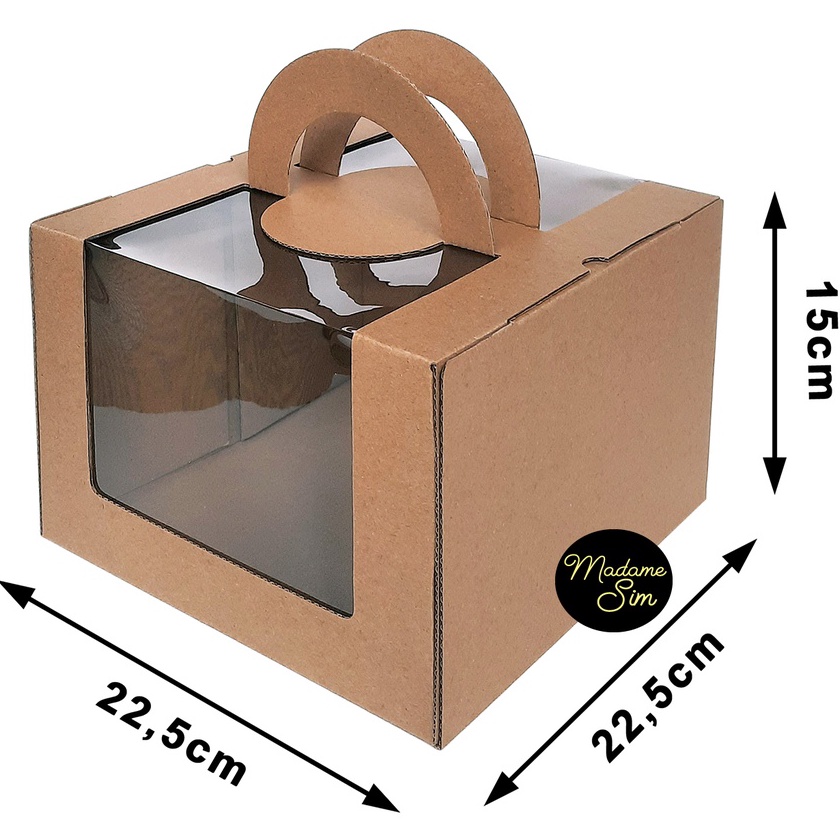

KP8 GABLE BOX JINJING KOTAK CAKE KARDUS HAMPERS DUS TOPLES 22x22x15 MST2 ISI 1 PCS