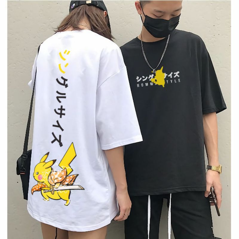 Kaos pokemon Pria Wanita Korean Style Dewasa Fleece Tebal Premium kaos Jumper Size M-XXL