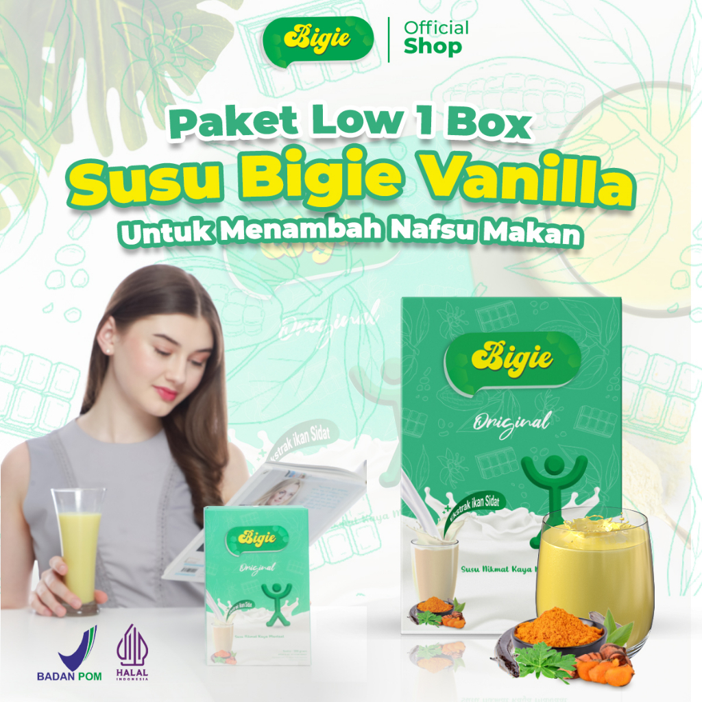 

BIGIE Susu Penggemuk Badan Penambah Berat Badan Rasa Vanila Original Bpom