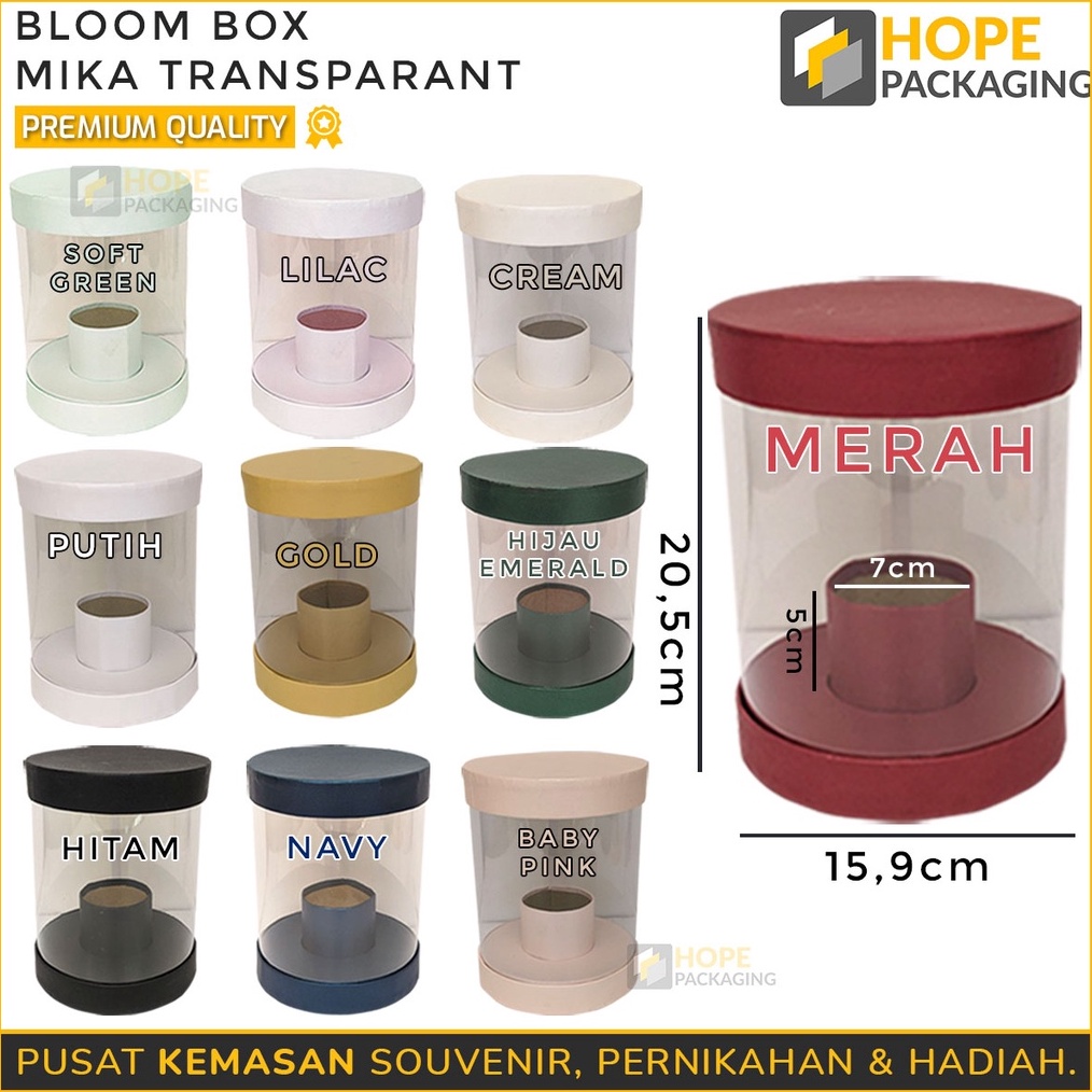 

TERBATAS Bloom Box Bulat Kotak Mika Transparant Kado Bunga Souvenir Wisuda Flower Box