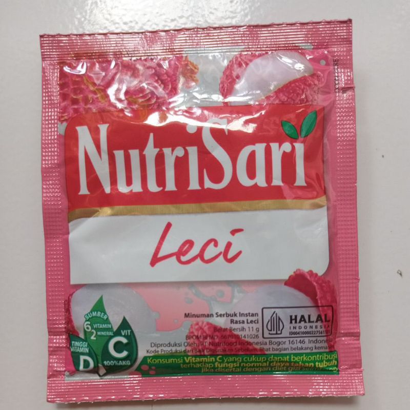 

Nutrisari Leci/Minuman Sachet Nutrisari Rasa Leci 1 renteng