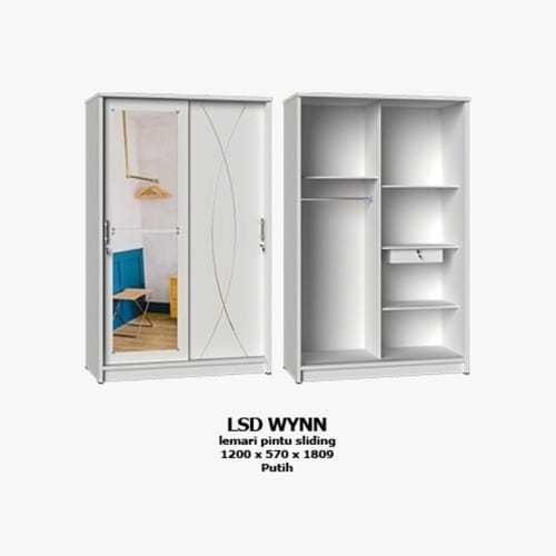 LEMARI PAKAIAN 2 PINTU SLIDING OLYMPIC LSD WYNN/lemari pakaian 2 pintu/lemari pakaian 2 pintu olympi