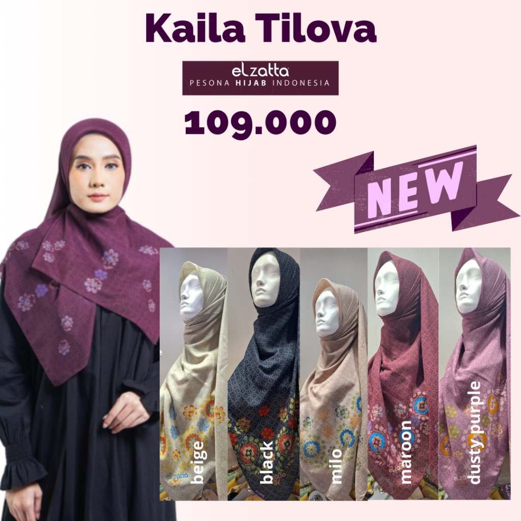 Elzatta Kaila tilova hijab segiempat motif elzatta terbaru original hijab motif elegan