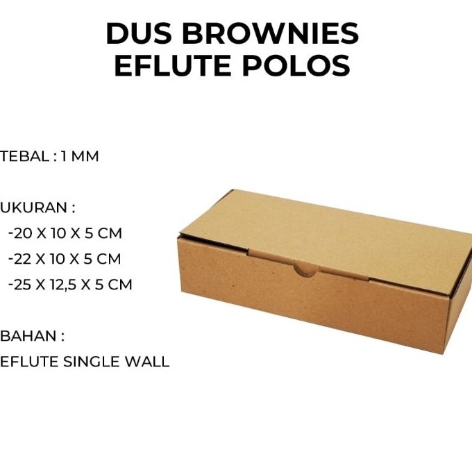 

KP8 1pc Box Eflute Brownies 22x1x5 Kemasan Kotak Kado Packaging Snack Kardus