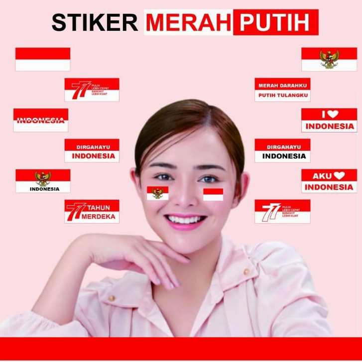 

Stiker Tempelan Pipi Bendera Merah Putih Sticker Mini Spesial Indonesia Raya