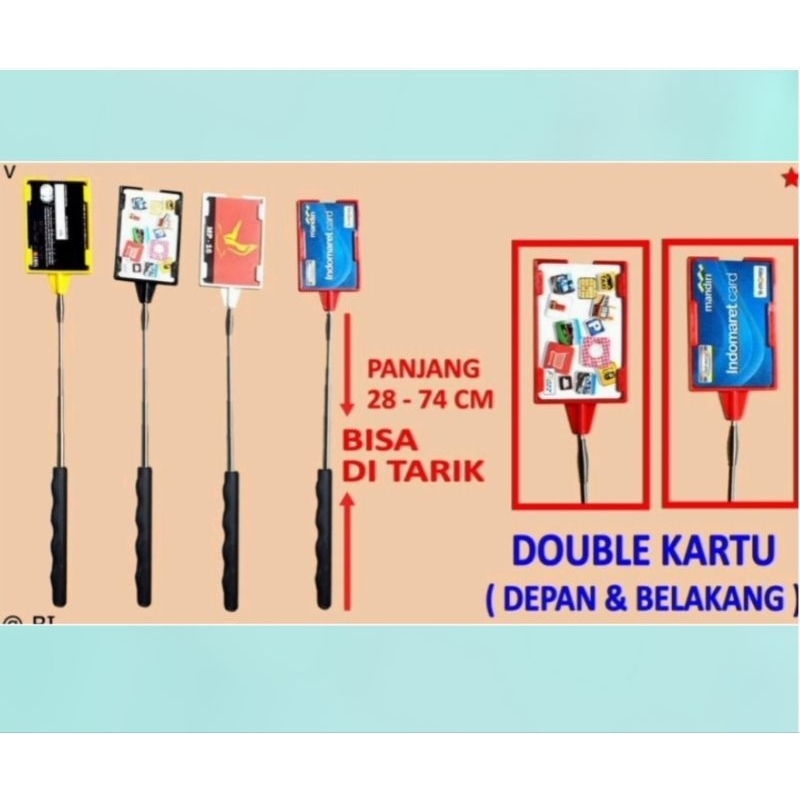 Tongkat E Toll Antena Tongsis Card Holder Kartu E Toll E Money Fleksibel bisa tekuk biru hitam putih