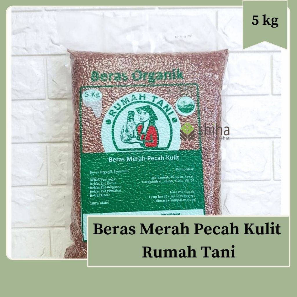 

Beras Organik Merah Pecah Kulit Rumah Tani 5 kg | Warung Shiha