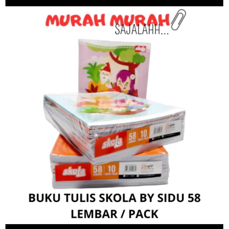 

Buku tulis 1 pak isi 10 buku (58 lembar)