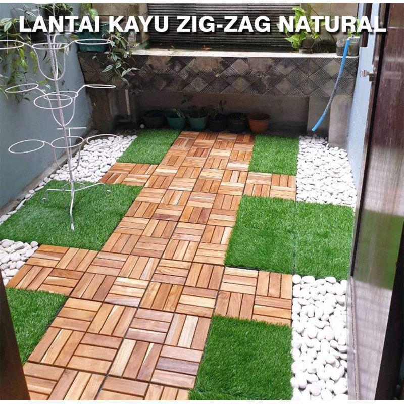 TERMURAH Decking Lantai Natural - Decking Kayu Jati - Decking Kayu 30x30 - Decking Bongkar Pasang