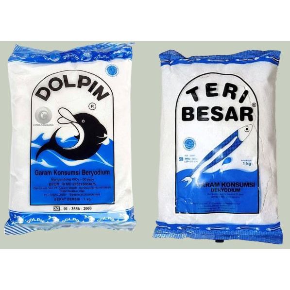 

Dolphin / TERI BESAR Salt / Garam Konsumsi Beryodium 1kg 1000gr / 500gr [Halal]