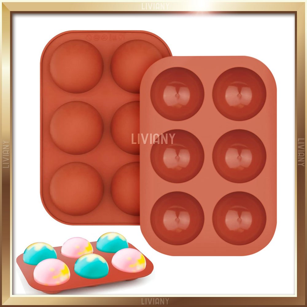 Cetakan Kue Sabun Coklat Puding Silikon Setengah Lingkaran Half Ball