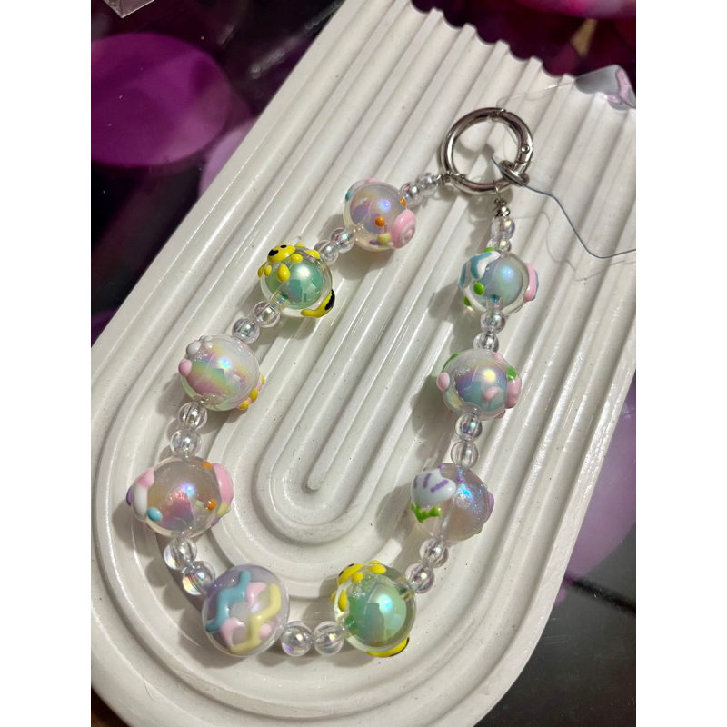 Strap Hp Luxury Painting / Strap Hp Bunga Ungu / strap hp lucu / strap phone / strap hp / gantungan 