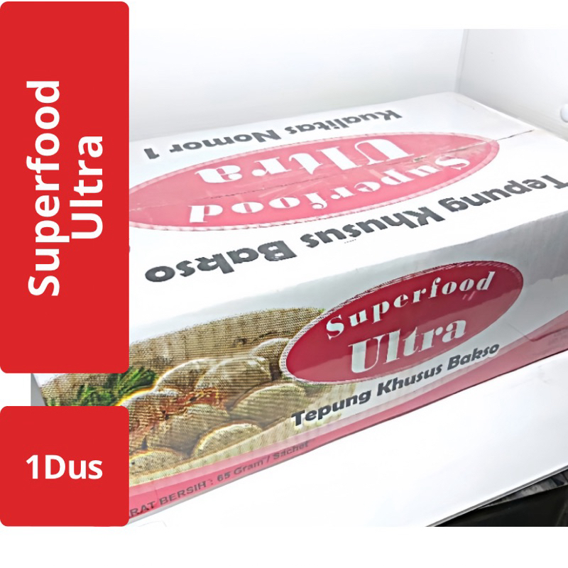 

Tepung bakso Superfood Ultra (1 dus). Isi 50 sachet.