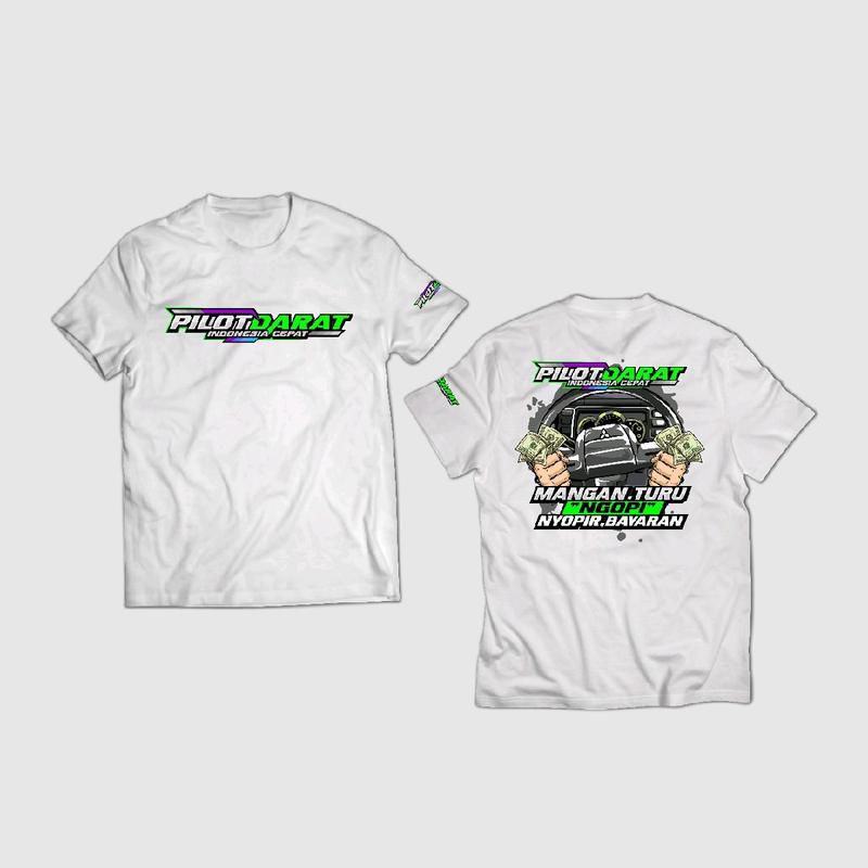Kaos Pilot Darat Cepat / Baju Distro Mangan Turu Ngopi Nyopir Bayaran / Atasan pria wanita