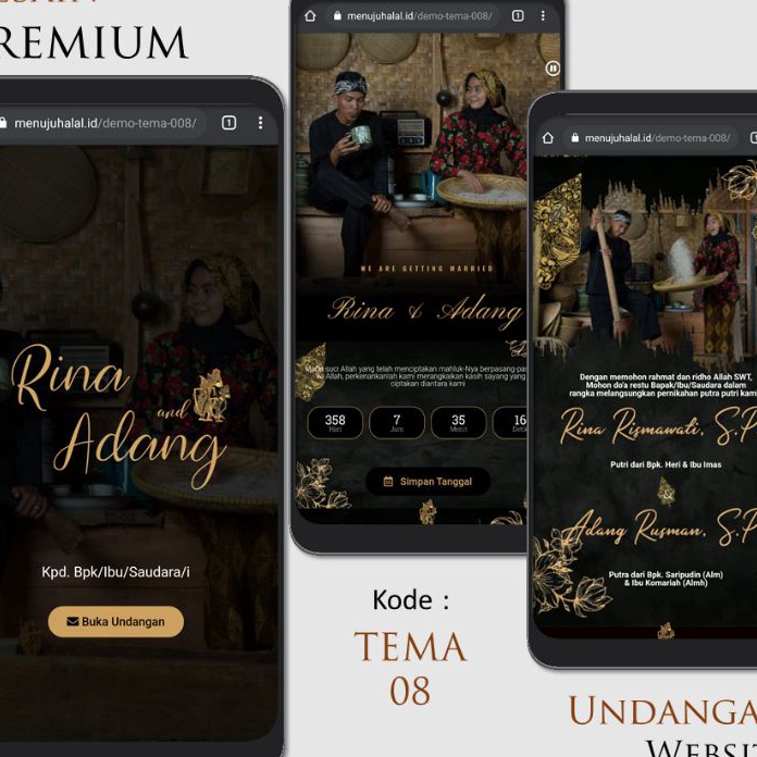 KI3 Undangan Website Pernikahan Desain Jawa Modern  Tema 8